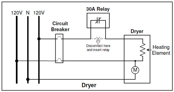 relay installation on clothes dryer figure 1