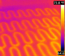 thermal imaging of a heating element